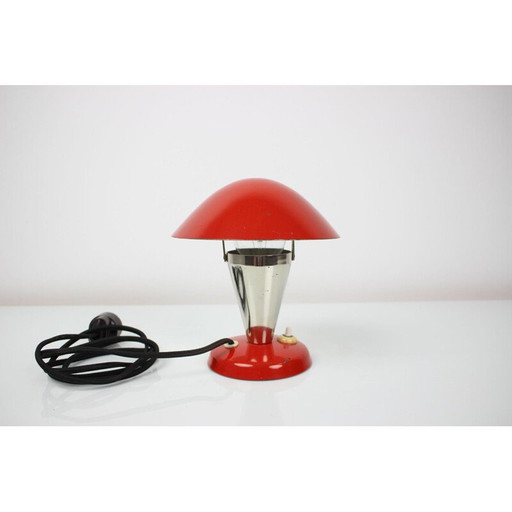 Vintage bauhaus Tischlampe aus lackiertem Metall, Tschechoslowakei 1930