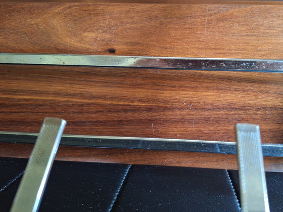 Image 1 of Mid Century Wandgarderobe Chrom und Skai