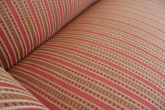 Image 1 of Biedermeier Couch Dreisitzer Nussbaum Streifenstoff Sofa Neubezug