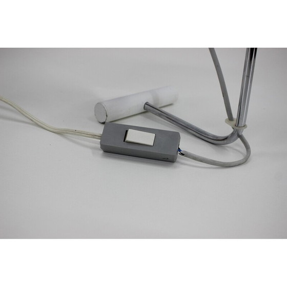 Image 1 of Weiße Vintage-Lampe aus lackiertem Metall und Chrom von Josef Hurka, Tschechoslowakei 1960