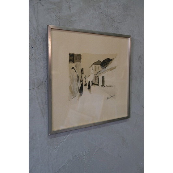 Image 1 of Alte Lithographie von Helge Cardell, Schweden 1960