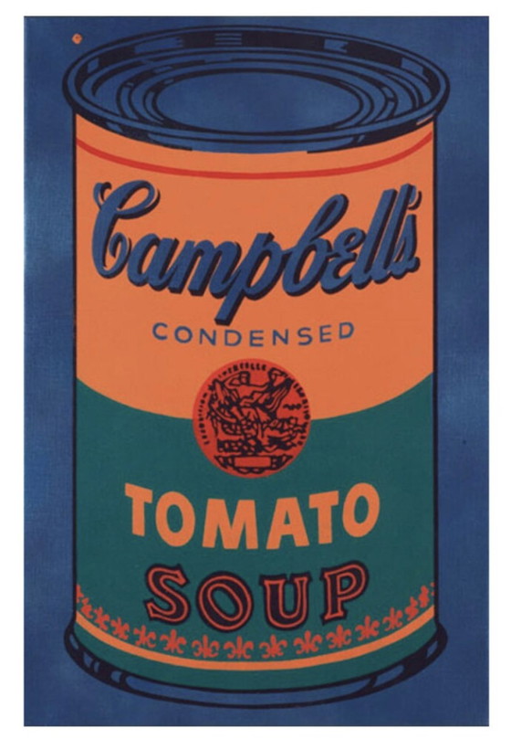 Image 1 of Andy Warhol: "Farbige Campbell'S-Suppendose, 1965 (blau und orange)".