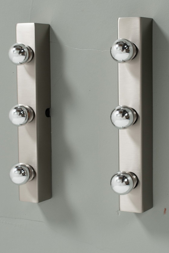 Image 1 of 2er-Set Spiegelleuchten aus Edelstahl