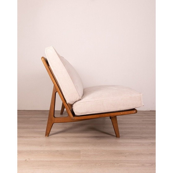 Image 1 of Vintage Sofa in Teakholz und grauem Stoff, Dänemark 1960