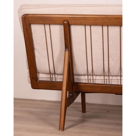 Image 1 of Vintage Sofa in Teakholz und grauem Stoff, Dänemark 1960