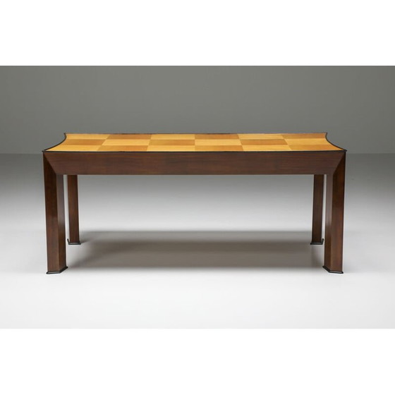 Image 1 of Vintage Art Deco Esstisch konkav, 1970er Jahre