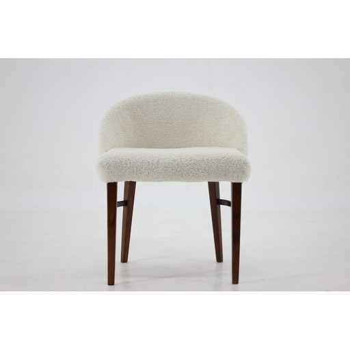 Vintage-Stuhl aus Buchenholz und Schafsleder, Dänemark 1960