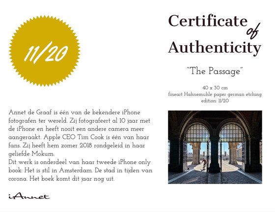 Image 1 of iAnnet The Passage - Hahnemühle Fotoprint