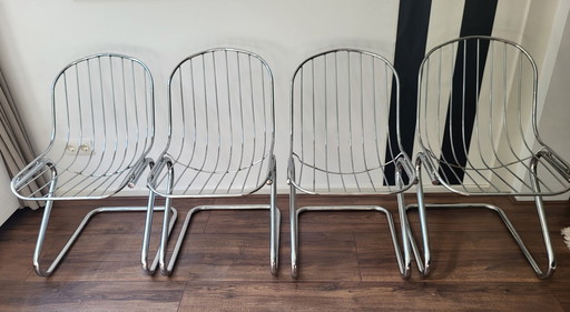 4x Mid Century Italienischer Esszimmerstuhl