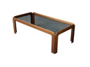 Skandinavischer Couchtisch aus Holz und Rauchglas