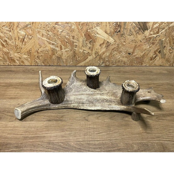 Image 1 of Vintage Hirschgeweih Kerzenhalter