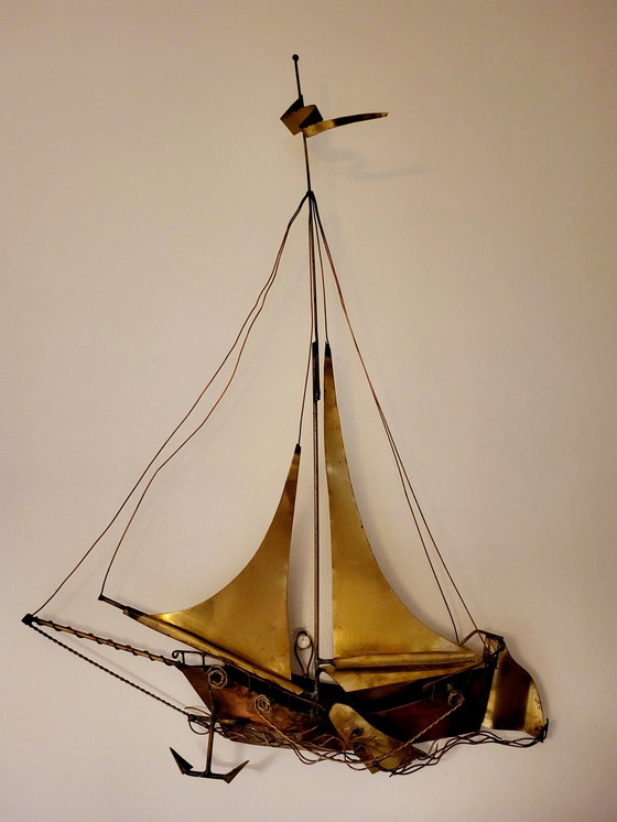 Image 1 of Wandskulptur Segelschiff oder Boot