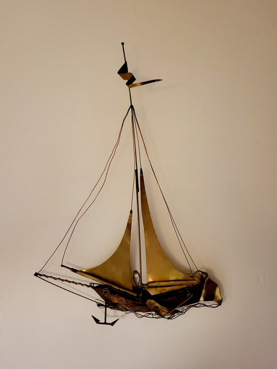 Image 1 of Wandskulptur Segelschiff oder Boot