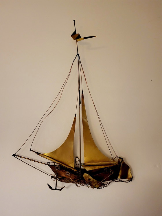 Image 1 of Wandskulptur Segelschiff oder Boot