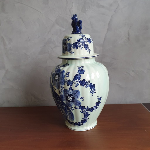 Delfter Blau Deckel Vase Handbemalt