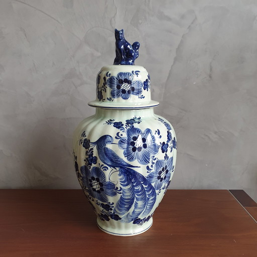 Delfter Blau Deckel Vase Handbemalt