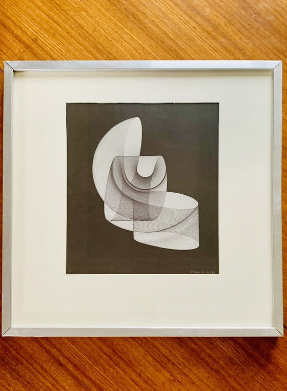 Image 1 of Frank De Cuzey, Grafische Melodie, 1980er Jahre, Digitales Kunstwerk, gerahmt