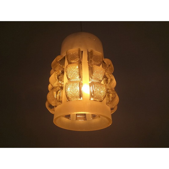 Image 1 of Mid Century Glas Pendelleuchte Italien 1960er Jahre