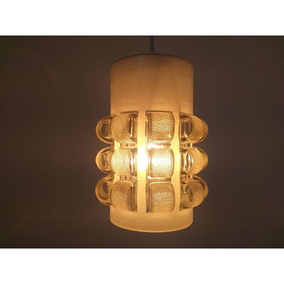 Image 1 of Mid Century Glas Pendelleuchte Italien 1960er Jahre