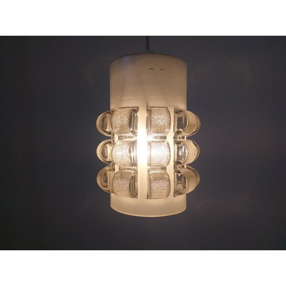 Image 1 of Mid Century Glas Pendelleuchte Italien 1960er Jahre