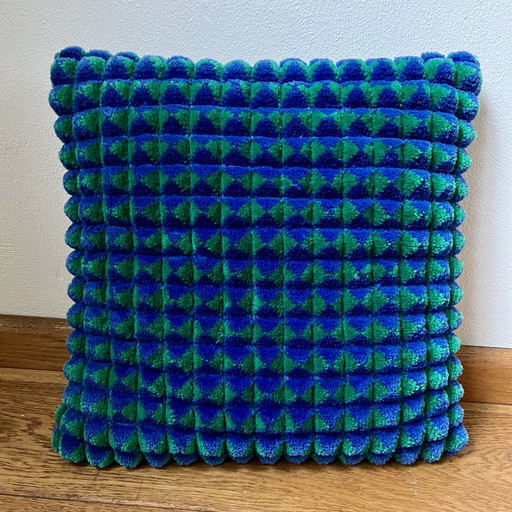 Kissen Vintage Space Age Blau Grün