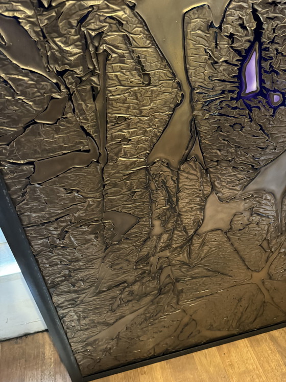 Image 1 of Brutalistisches Wandpaneel aus Kupfer und Glas