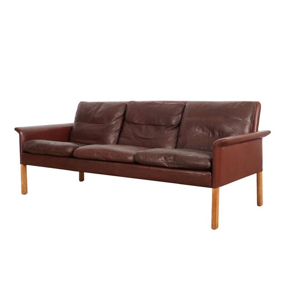 Image 1 of Braunes Ledersofa von Hans Olsen für CS Møbler, 1960er Jahre