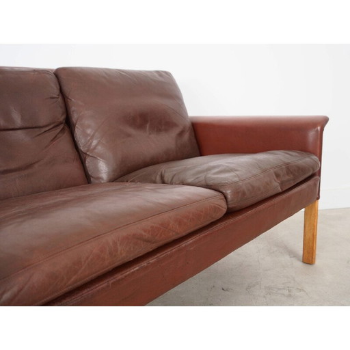 Braunes Ledersofa von Hans Olsen für CS Møbler, 1960er Jahre