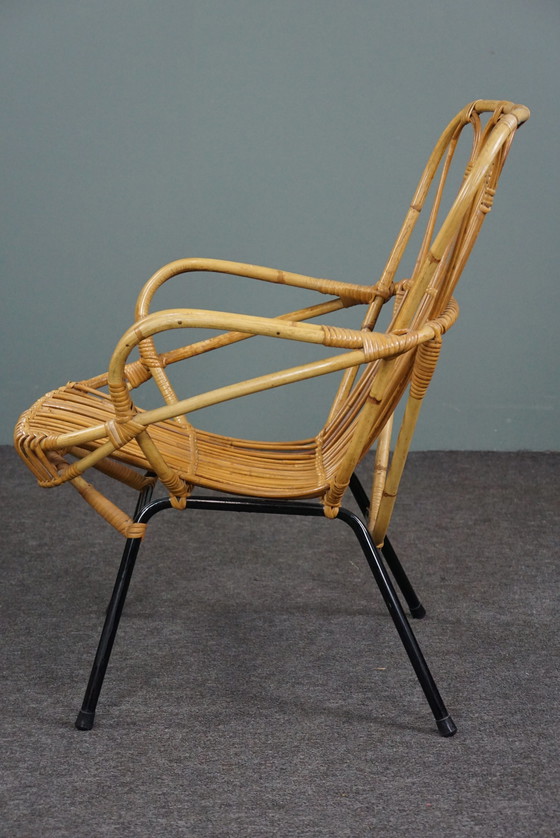 Image 1 of Sehr seltener Rattansessel von Dutch Design , 1960