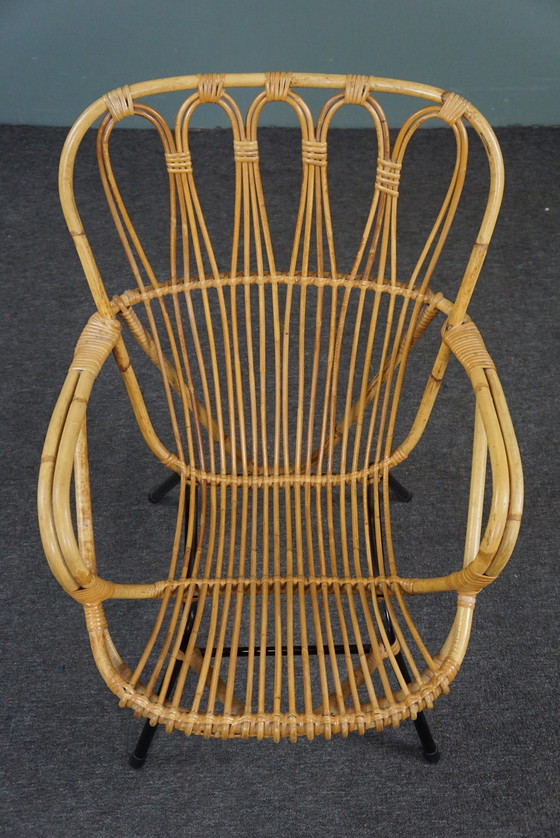 Image 1 of Sehr seltener Rattansessel von Dutch Design , 1960