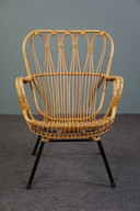 Sehr seltener Rattansessel von Dutch Design , 1960