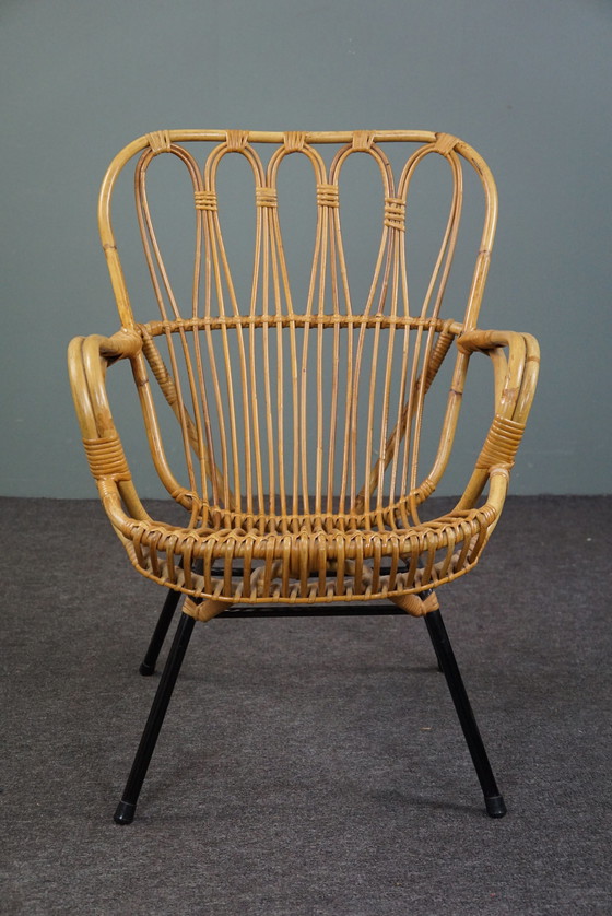 Image 1 of Sehr seltener Rattansessel von Dutch Design , 1960