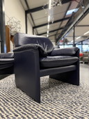 Leolux Bora Beta Sessel Blau Leder