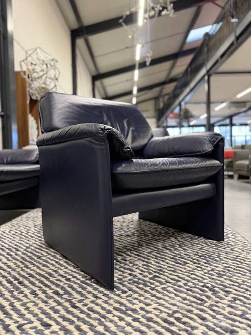 Leolux Bora Beta Sessel Blau Leder