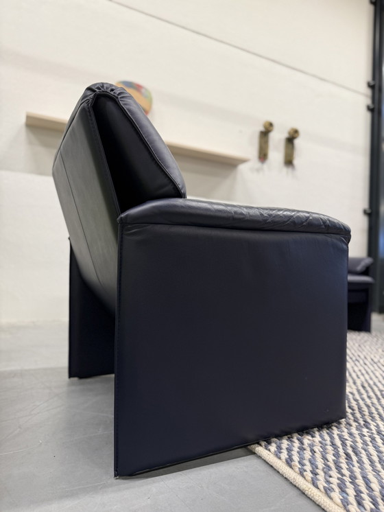 Image 1 of Leolux Bora Beta Sessel Blau Leder