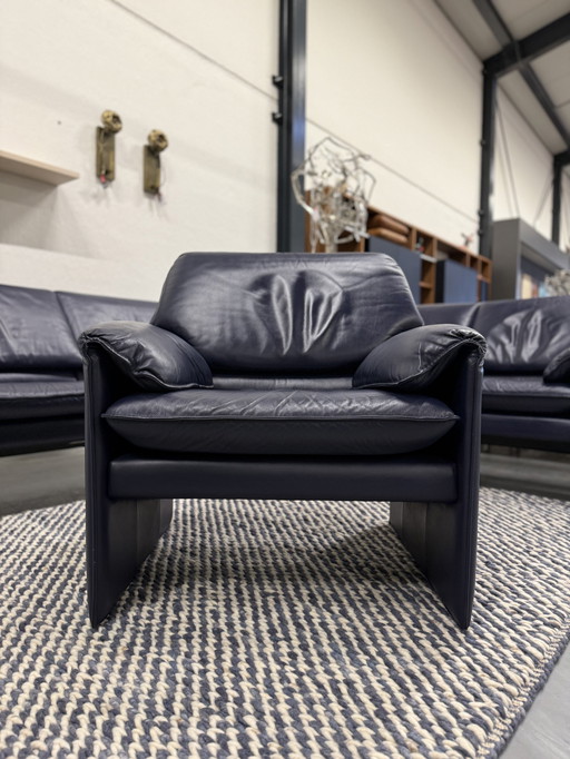 Leolux Bora Beta Sessel Blau Leder