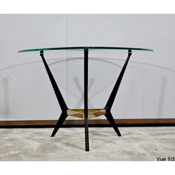 Image 1 of Vintage Couchtisch aus Glas und Metall, 1980