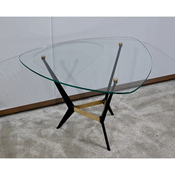 Image 1 of Vintage Couchtisch aus Glas und Metall, 1980