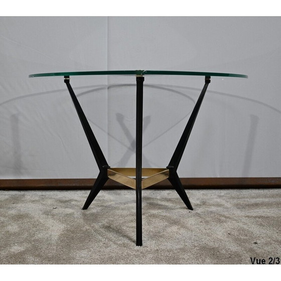 Image 1 of Vintage Couchtisch aus Glas und Metall, 1980