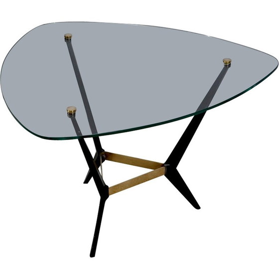 Image 1 of Vintage Couchtisch aus Glas und Metall, 1980