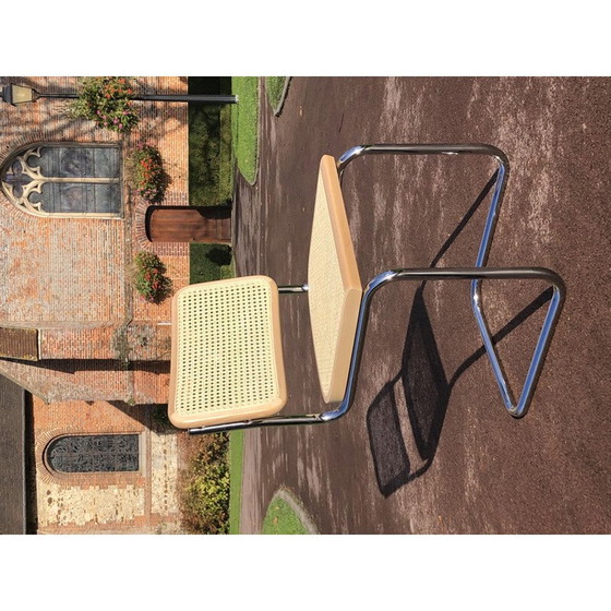 Image 1 of Paar vintage b32 cesca Marcel Breuer Stühle aus Buchenholz Italien