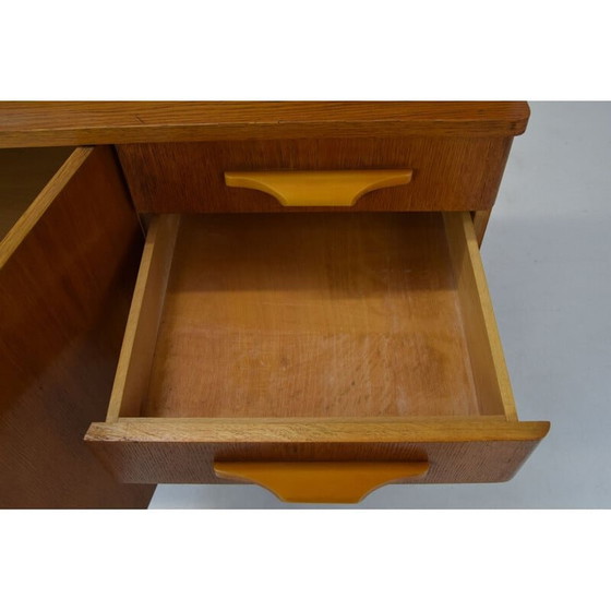 Image 1 of Sekretär aus Eiche und Glas, Tschechoslowakei 1960