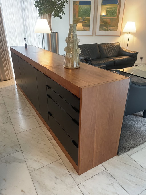 Pastoe Sideboard L-Serie Schwarz mit Kirsche