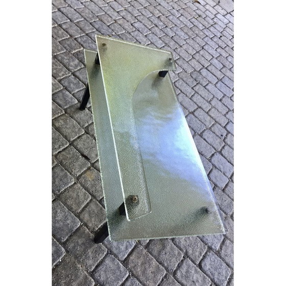 Image 1 of Vintage Couchtisch mit doppelter Glasplatte st gobain