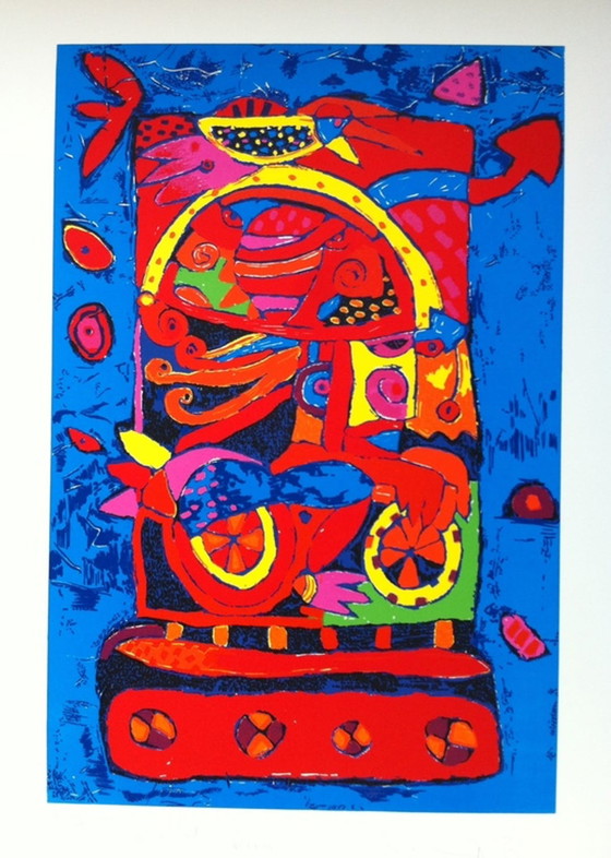 Image 1 of Simon & Bruno Le roi et l'oiseau Siebdruck