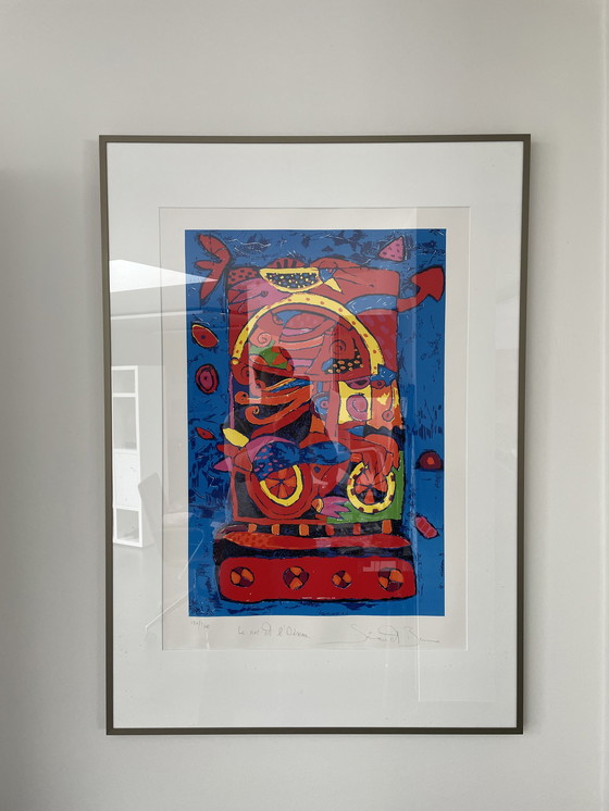 Image 1 of Simon & Bruno Le roi et l'oiseau Siebdruck