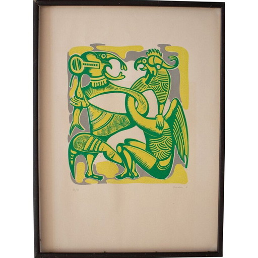 Vintage-Lithographie "Surrealistische Figuren" von Jules Perahim, 1740