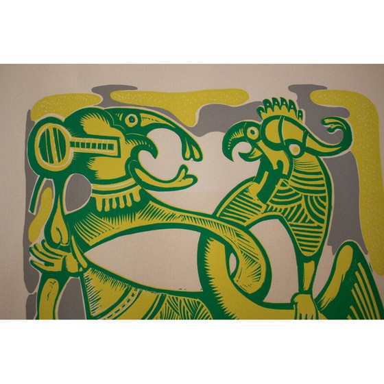 Image 1 of Vintage-Lithographie "Surrealistische Figuren" von Jules Perahim, 1740