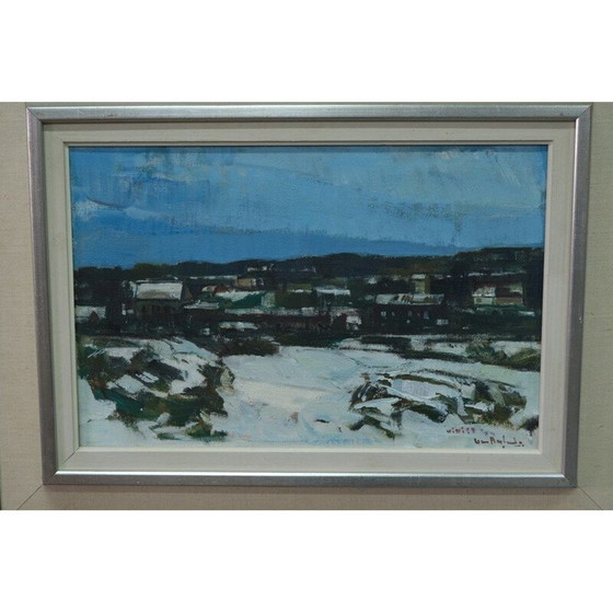 Image 1 of Ölgemälde auf moderner Vintage-Leinwand von Gunnar Herman Berglund, Schweden 1960