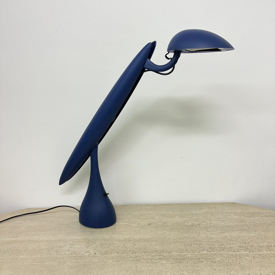 Image 1 of Postmoderne blaue Reiherlampe von Isao Hosoe für Luxo, 1980er Jahre